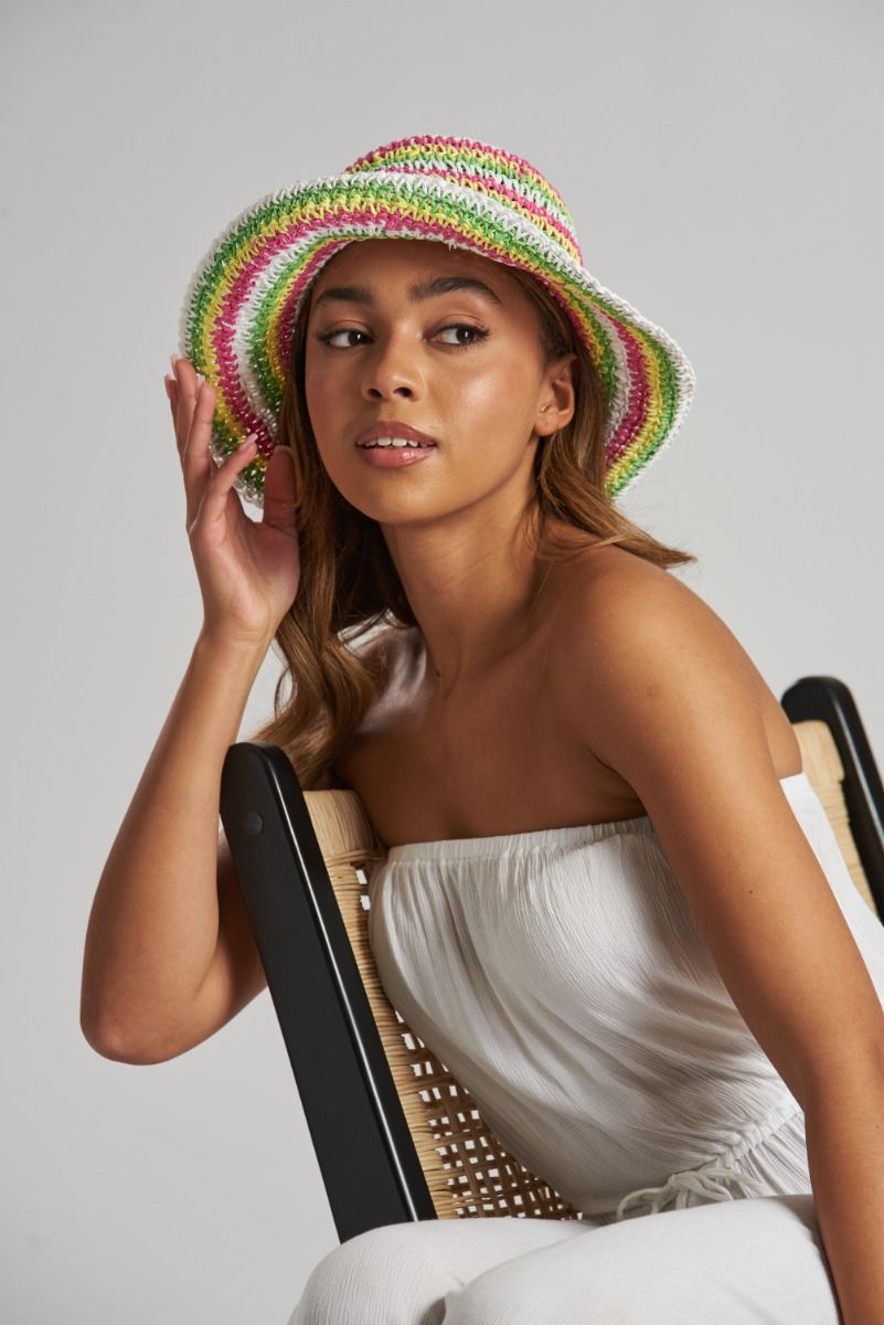 Striped floppy hat online