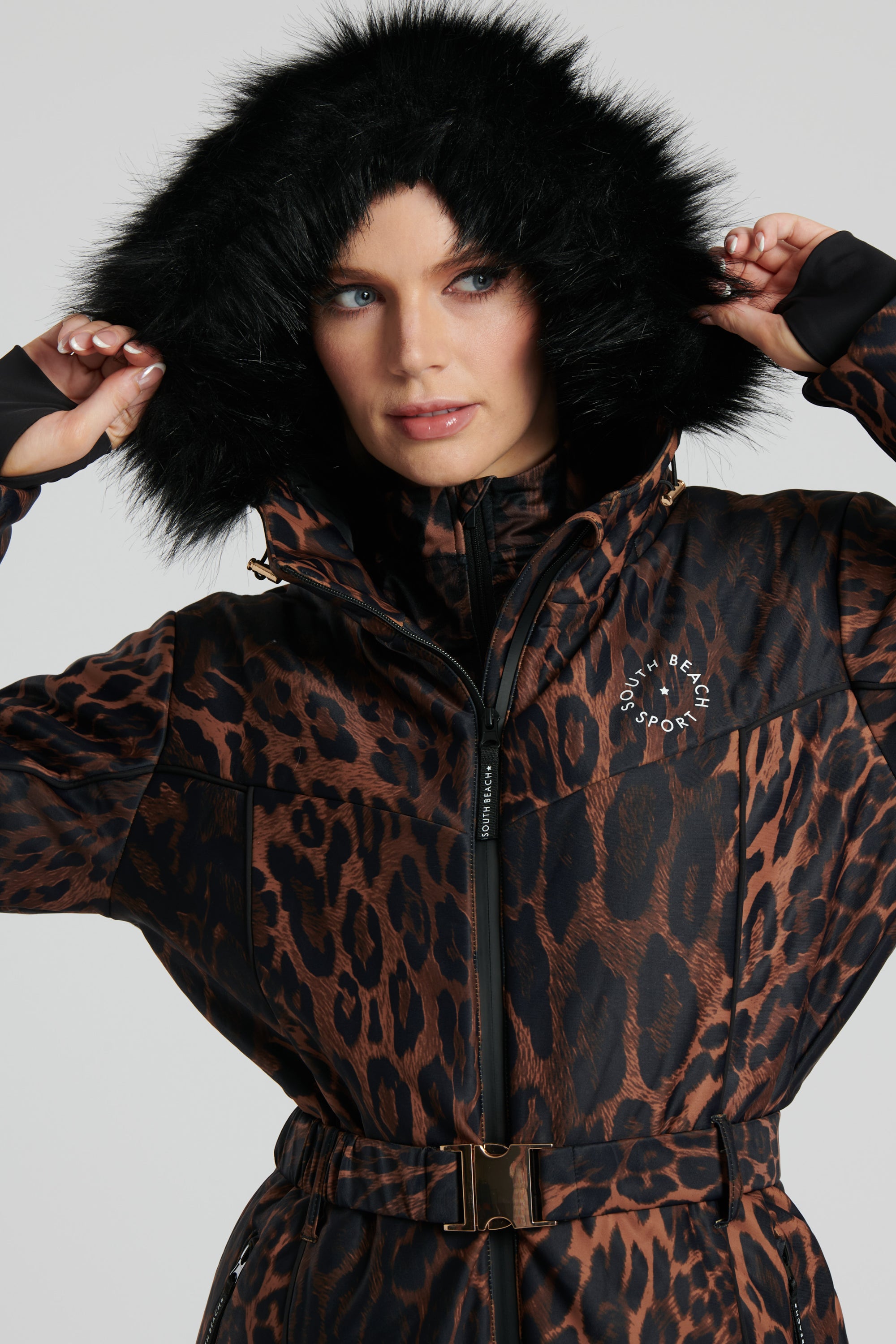 Leopard ski suit sale