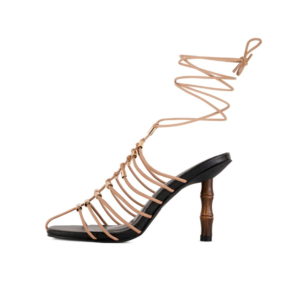 Nude hot sale caged heel